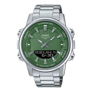 Casio AMW-880D-3AV - Cadran vert distinctif avec double affichage - Analogique & digitale multifonction - 10 ans autonomie - 