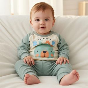 طقم ملابس أطفال قطعتين قطن – 3 أشهر – My Little Bear