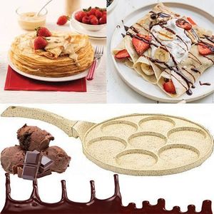 Poêle 7 Mini Blinis Ou Beghrir Ou Pancakes A Induction Fonte 26 Cm