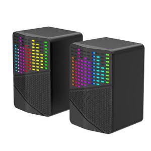Nouveauté prise USB Mini ordinateur haut-parleurs de jeu noir coloré lumière LED lecteur audio filaire pour la musique à domicile