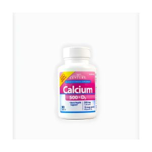 21st Century Complément Alimentaire - Calcium 500 mg + Vitamine D3 600 UI - Soutien Santé Osseuse - 90 Comprimés