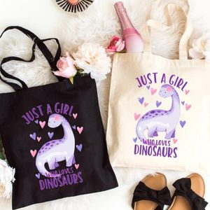 Sac fourre-tout "Funny Girl", une fille qui adore les dinosaures, avec une grande capacité, un style tendance et facile, et un design durable, parfait pour les pique-niques en plein air, les fêtes, les voyages et le shopping.