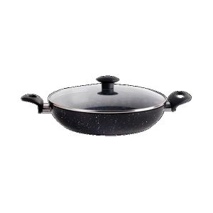TOP CHEF Poêle en granite avec couvercle en verre (Diam 26 cm)