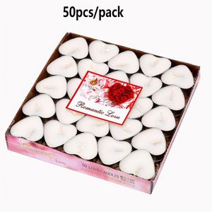 مجموعة من 50 شمعة صغيرة على شكل قلب، شموع رومانسية