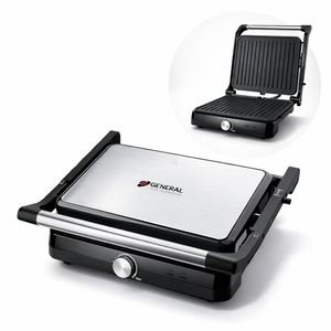 General Panini Grill Expert 3 en 1 2000W – Sandwich Maker & Grill Barbecue, Revêtement Granite Antiadhésif, Ouverture 180°, Grandes Plaques, Thermostat Automatique, Cuisson Rapide Viande Poisson Légumes – Prix Maroc