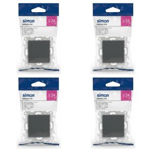 SIMON Lot de 4 - Obturateur Graphite - Cadre pour Interrupteur - Accessoire Électrique - S24
