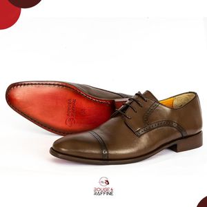 Rouge&raffiné Chaussures Derby Homme de Luxe en Cuir à Lacets– Marron