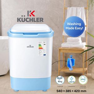 KÜCHLER Mini Machine à Laver 4kg avec minuterie, protection IPX4, KCL-55