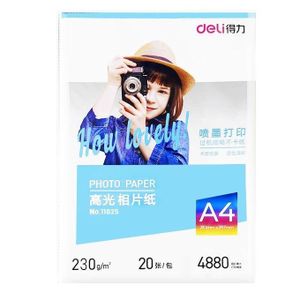 Deli Papier Photo Brillant A4 ,230g Qualité Professionnelle pour des Impressions Éclatantes