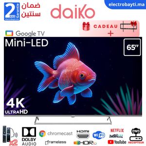 Daiko 65"- MiniLED Google TV 5.0 sous Android 14 , 4K UHD, HDR10, HLG, Dolby Audio - MLED65MU35DK