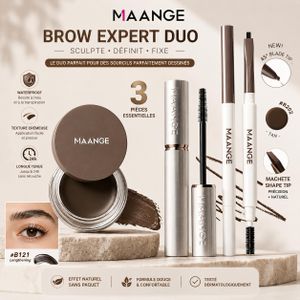 Maange Brow Expert Duo 3 Pièces – Brow Pomade B201 + Microblade Definer B202 + Mascara B121