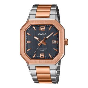 Casio MTP-B195RG-2AV - Design octogonal moderne avec finition bicolore sophistiquée & affichage dateur pour hommes - 