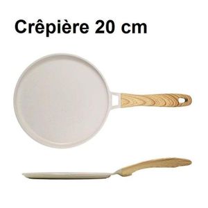 Poêle à Crêpes 20 20 cm - Crêpière avec Revêtement Antiadhésif - Tous Feux dont Induction