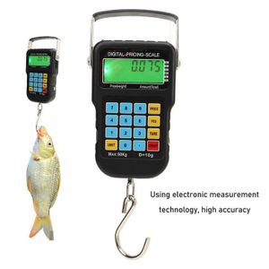 Balance de pêche suspendue 50kg - balance à bagages numérique avec grand crochet - Balance à poisson numérique