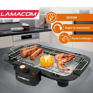 Lamacom Barbecue Grille électrique portable de Haute qualité, 47,5x35,5x11CM