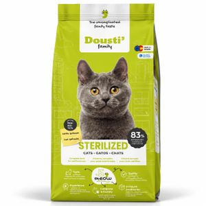 Animalux Dousti Family Sterilized 3 كغ – غذاء كامل للقطط المعقمة – بنكهة السلمون، بروتينات من أصل حيواني، مع البريبايوتيك