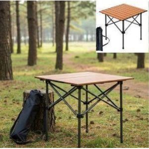 Table de Camping Pliante en Aluminium – Portable avec Sac de Transport – Marron