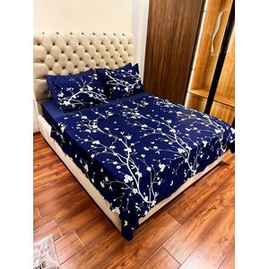 Ensemble 6 pièces, draps housse 200x160x25 cm, drap plat 230x200 cm et 4 taies d'oreiller 70x50 cm 