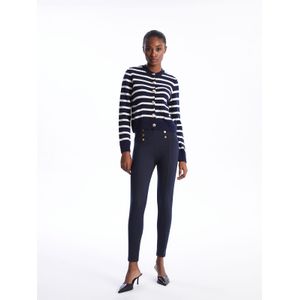  Pantalon Leggings Uni À Taille Élastiquée Pour Femmes