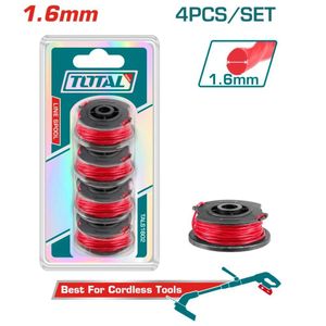 TOTAL Pack de 4 Bobines de Fil Spiralé 1,6mm - Pour Coupe-Bordures 20V