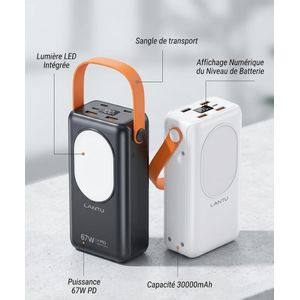 Chargeur Portable 30000mAh SUNPIN – Power Bank Rapide avec Lampe LED ,Couleur aléatoiree
