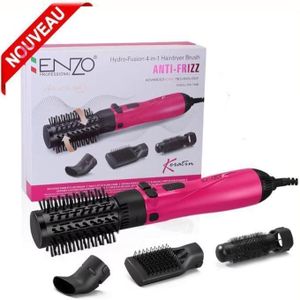 Enzo  Brosse Chauffante sèche-cheveux 4 En 1 Pro 1500W Ionique pour défriser les cheveux EN-746B