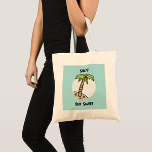 Tote bag salty but sweet - design beach for summer holidays Unique, haute qualité