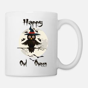 Happy OwlOween Mug, Haut Qualité , كأس ,كوب مخصص ,هدية عيد ميلاد