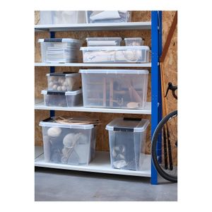 Boîte de Rangement 70L - Transparente avec Couvercle - Idéale pour Maison et Garage