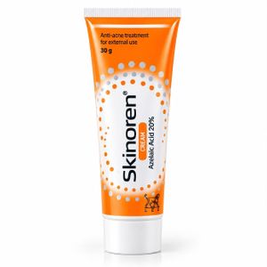 Skinoren Crème Anti-Acné à l'Acide Azélaïque 20% - 30g - Traitement Anti-Boutons et Taches