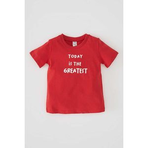 Defacto T-shirt imprimé à manches courtes et col rond pour bébé garçon - U9535A2 - Rouge