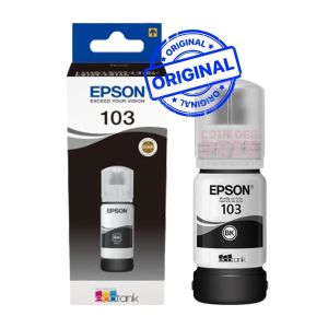 Epson 103 noir - bouteille d'encre  ecotank d'origine (c13t00s14a)