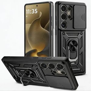 Case Pochette de téléphone à rotation de grande taille antichute de nouvelle alliance de l'industrie militaire avec poignée rotative à 360°, étui de téléphone certifié militaire avec protection anti-chute noir pour Samsung Galaxy s26 ultra
