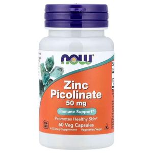 Now Foods Picolinate de zinc, 50 mg, 60 capsules végétariennes