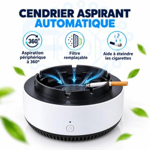 Cendrier Aspirant Automatique Blanc avec Filtre Remplaçable