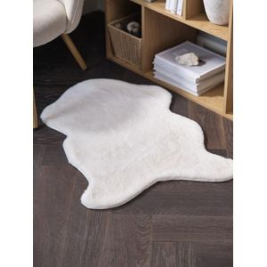 سجادة فرو صناعي بيضاء