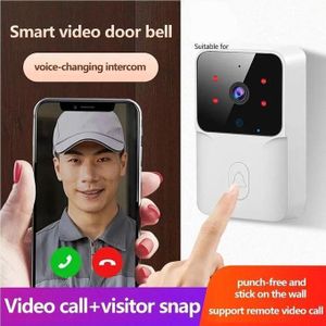 Sonnette Vidéo Wifi Sans Fil HD avec Caméra, interphone extérieure
