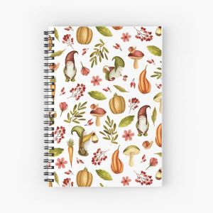 Forest gnomes. Watercolor pattern Spiral Notebook Bloc note