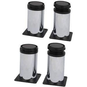 4Pcs Armoire Pieds Hauteur Métal Réglable 100mm