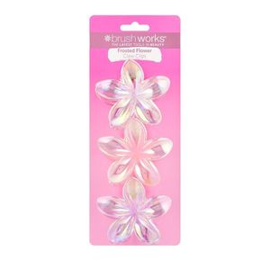 Brushworks Flower Claw Clips (3-Pack) – L'Élégance Glacée pour des Coiffures Rafraîchissantes et Rafraîchies
