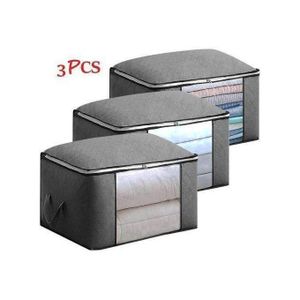Sac de Rangement - Non spécifié - Lot de 3 - Grande Capacité - Tissu non tissé - Gris