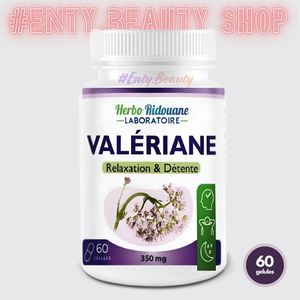 Herbo Ridouane كبسولات مستخلص جذور حشيشة الهر العضوية، مكمل عشبي للنوم العميق لتحسين النوم للبالغين "الاسترخاء والراحة" 350 ملغ 60 كبسولة.