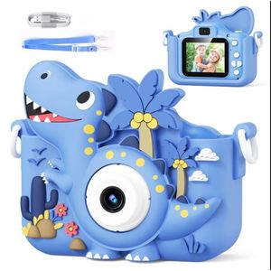 Appareil Photo Numérique Pour Enfants HD Avec Étui De Protection Souple En Forme De Dinosaure. Couleur Bleu