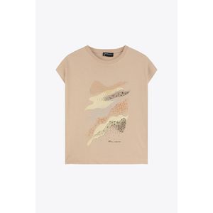 Marwa T-Shirt Imprimé Beige Moyen - TOP2761E25