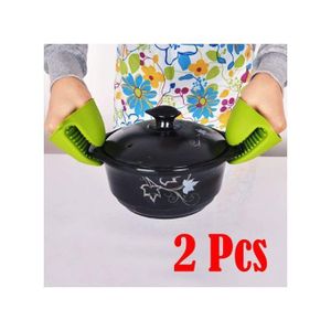 2 Gants en Silicone, support de Pot, pince de cuisson, résistants à la chaleur