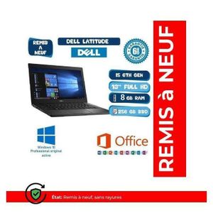 DELL PC PORTABLE Latitude E7270 i5-6eme generation  8Go RAM – 256Go SSD - Ecran 13 Pouce– Remis à neuf