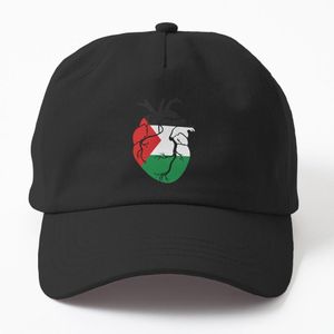 Drapeau de la Palestine en forme de cœur casquette noire personnalisé