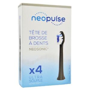 NEOPULSE Recharge 4 Tetes De Brosse À Dent Ultra Souple Noir