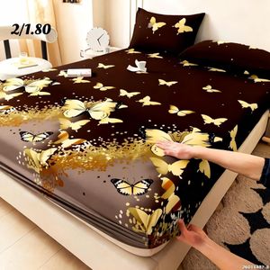 Drap housse de lit Imprimé 200x180 cm ,Doux, Confortable + 2 taie d'oreiller (3 pieces)