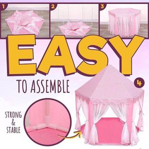 خيمة أميرة وردية - قلعة سحرية للأطفال